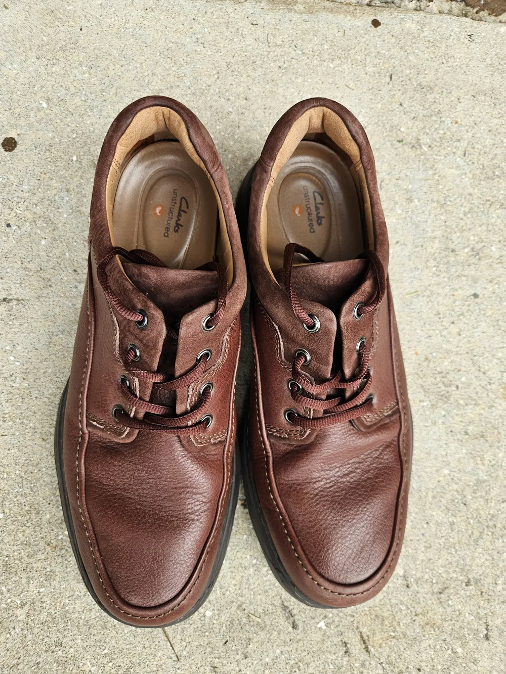 Clarks Unstructured Men's Brown Leather Lace Up Oxford Casual Shoes 11 M Used